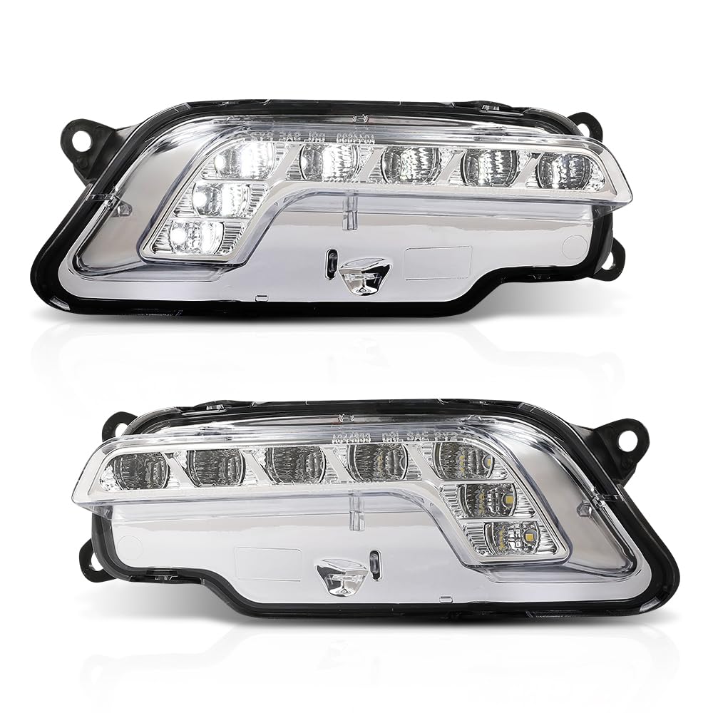 G-PLUS LED Pair Fog Lights Daytime Running Lamps, Compatible with Benz W212 E250 E350 E550 2010-2016, LH Driver & RH Passenger Side 2PCS, 2128200756, 2128200856