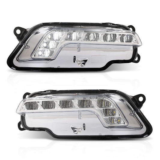 G-PLUS LED Pair Fog Lights Daytime Running Lamps, Compatible with Benz W212 E250 E350 E550 2010-2016, LH Driver & RH Passenger Side 2PCS, 2128200756, 2128200856