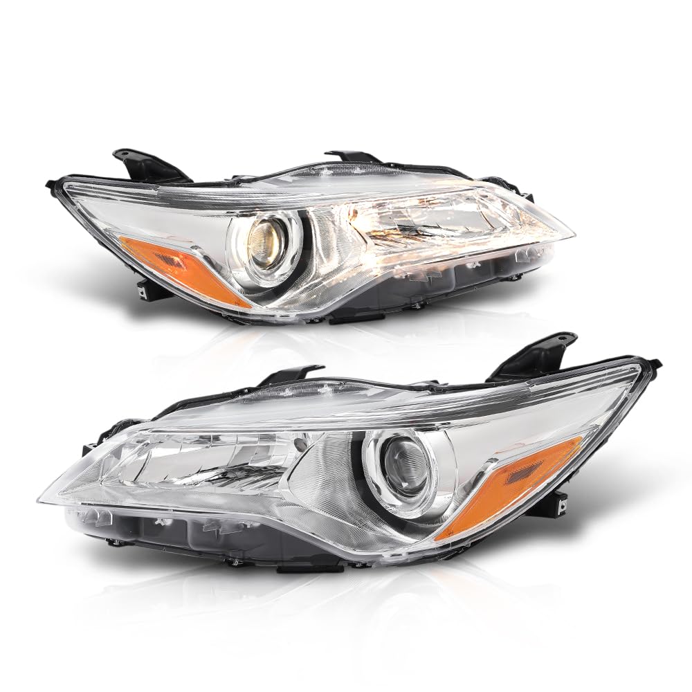 G-PLUS Headlights Headlamp Left and Right Side Compatible with Toyota Camry 2015-2017 8115006860, TO2502222, 209610009 OEM Fit No Modification Needed White