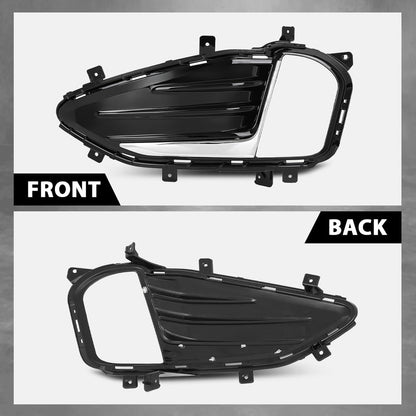 G-PLUS Front Fog Lights Lamp Cover Chrome Trim Bezel Compatible with Ford Edge 2019-2022 KT4Z15266CA, KT4Z15266CB Black