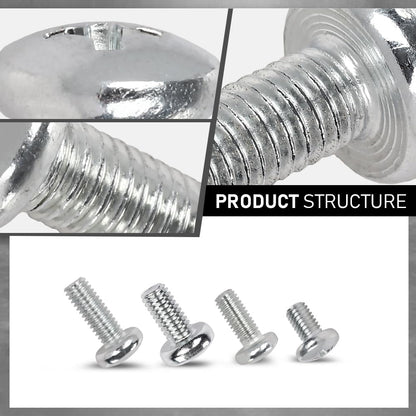 G-PLUS License Plate Screws (100 Each/8 Different) Compatible with Japanese Cars & Most Foreign Cars,Fit BMW Benz & Audi