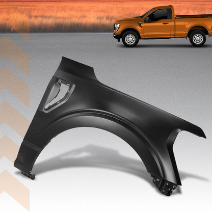 G-PLUS Front Right Passenger Side Fender Compatible with Ford F150 2021-2023 FO1241337, ML3Z16005A-PFM Black