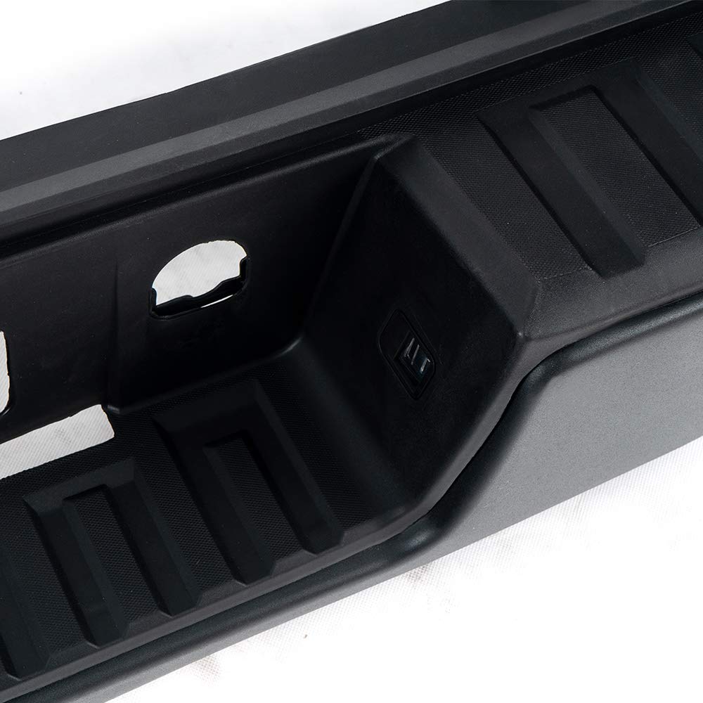 G-PLUS Rear Bumper Assembly Compatible With Chevy Silverado 2014-2018/GMC Sierra 1500 2014-2018 Chrome W/Corner Steps