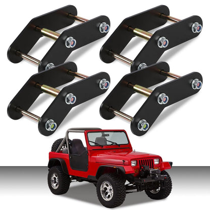 G-PLUS Front and Rear 2" Shackle Relocation Lift Kit Compatible with Jeep Wrangler YJ 1987-1995 Front & Rear 2" Buckle Lift Kit