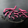 G-PLUS Silicone Radiator Hose Kit Compatible With Nissan Silvia 200SX 240SX S13 S14 S15 SR20DET,Pink
