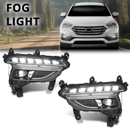 G-PLUS Front LED Fog Lights Left Right Side Pair Compatible with Hyundai Santa Fe Sport 2017-2018 922014Z510, 922024Z510