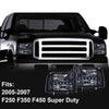 G-PLUS Smoked LED DRL headlights, Compatible with 2005 2006 2007 Ford F250 F350 F450 F550 Super Duty Bumper Headlamps, Smoky Lens Black Housing Clear Reflector 6C3Z13008AB,faros delanteros
