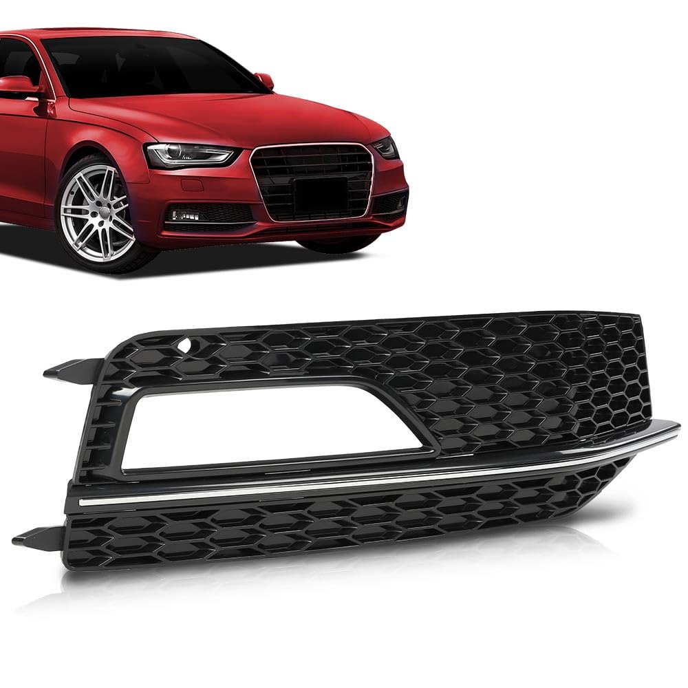 G-PLUS Fog Light Lamp Chrome Cover Bezel Left Side Compatible with Audi A4 S-line S4 2013-2015/ Only fit for S-line bumpers/Not fit Standard bumpers 8K0807681L, 8K0807681N