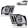 G-PLUS LED DRL Headlights, Compatible with Ford Mustang 2005 2006 2007 2008 2009 Bumper Headlamps, Clear Lens Chrome Housing Amber Reflector,faros delanteros