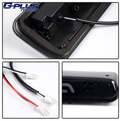 G-PLUS Rear LED Third Brake Light Compatible with 2004-2008 Ford F150 Lobo/2006-2008 Lincoln Mark LT/2007-2010 Ford Explorer Sport Trac 3RD Cargo Led Tail Lamps (Smoky Lens Black Housing)