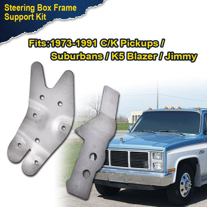 G-PLUS Frame Support Kit Compatible With 73-87 4WD Chevy/GMC C/K10/K15 /K25/K35,Steering Box Frame Support Bracket Repair 2 PCS