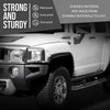 G-PLUS 80mm Fiberglass FRP Fender Flares (8 PCS) & Mud Flaps (4 PCS) Compatible with Hummer H3 Black