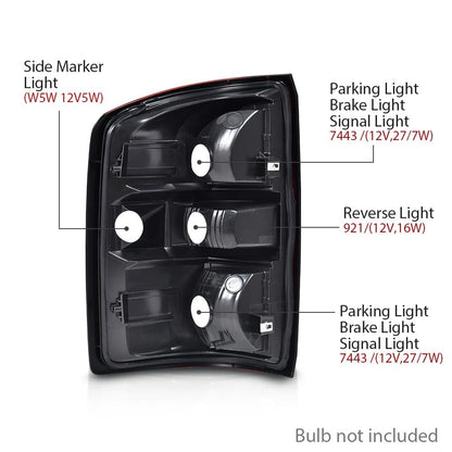 G-PLUS Tail Lights w/o Bulbs Fit GMC Sierra 1500 2014-2018, Fit GMC Sierra 2500 HD 3500 HD 2015-2019 84288725, GM2801281C Red Lens Right Passenger Side Luces Traseras Faros TraserosAssembly