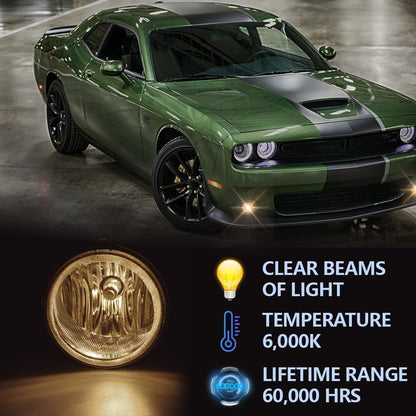 G-PLUS 2Pcs Set Fog Lights Compatible With Dodge Nitro 2005-2008/Fit Dodge Challenger 2008-2010/Fit Dodge Charger 2006-2009 Smoke Lens