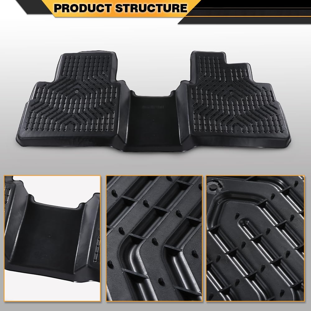 G-PLUS TPE Cargo Liner, Compatible with Nissan Rogue 2021-2024 2025(No Sport Models), All Weather Full Cover Protection 1st & 2nd Row, 3PCS