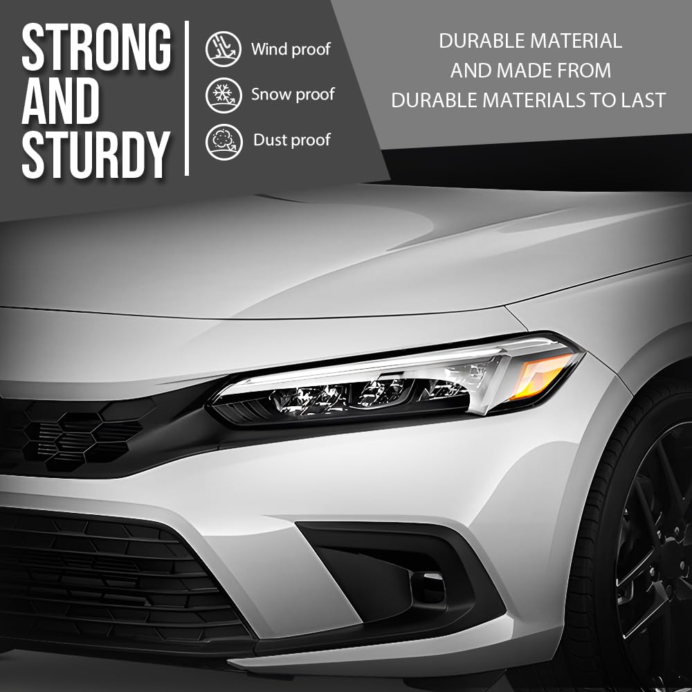 G-PLUS Headlight Molding Trim Left Driver Compatible with Honda Civic 2022 2023 2024 HO1212131, 71207T20A01 Black