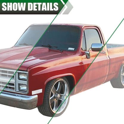 G-PLUS Front Side Marker Lights Assembly Compatible With 1981-1991 Chevy Blazer/GMC Jimmy C/K R Pickup,Side Chrome Bezel Marker Lamps Pair (Clear Lens)