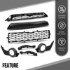 G-PLUS Front Bumper Grille Assembly Body Parts Kit Compatible with Toyota 4Runner TRD / SR5 2014-2019 TO2509104, TO1036148 Black