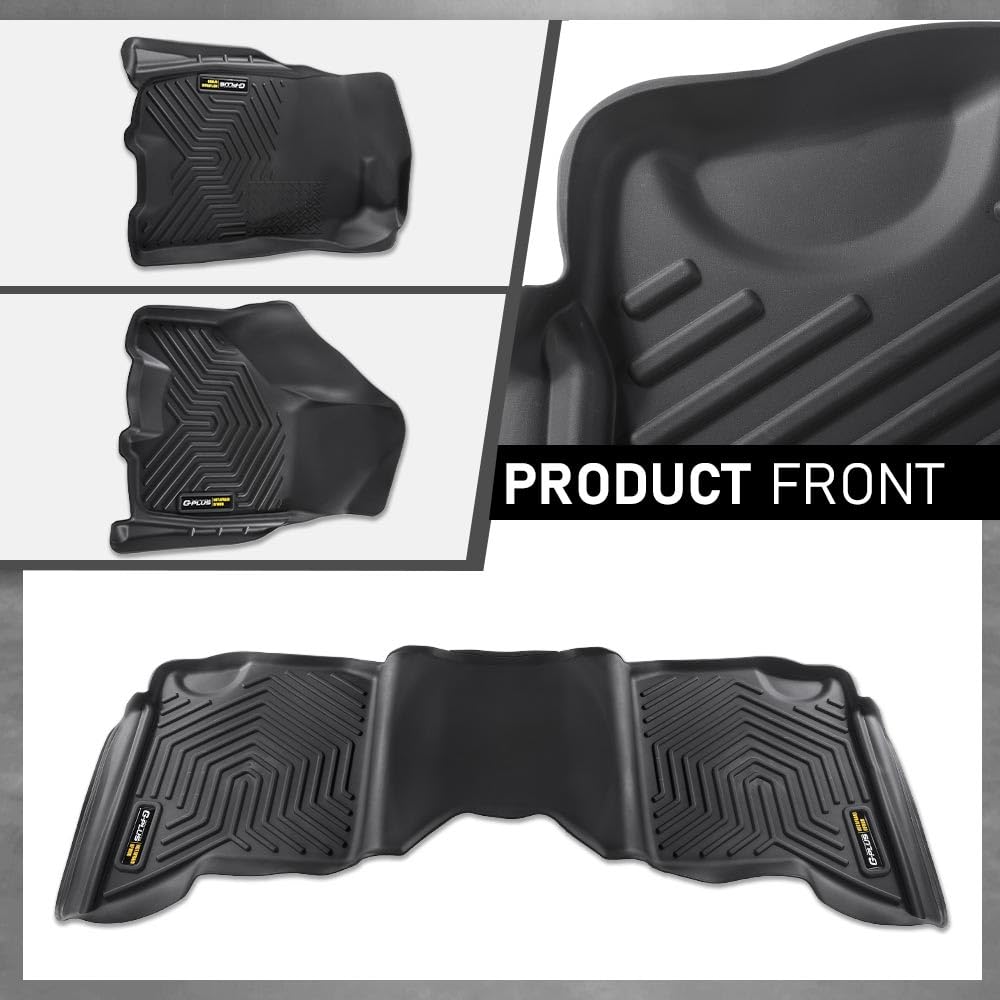 G-PLUS Cargo Liners Compatible with 2009-2018 Dodge Ram Crew Cab(Not Fit Quad Cab & Tradesman) All Weather Full Cover Protection 1st & 2nd Row 3PCS TPE Car Floor Liners Accessories