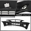 G-PLUS Front Bumper Cover Primed Fit Nissan Altima Base, S, SL, SV 2013-2015 w/Tow Hook Hole & Fog Light Holes w/o License Plate Provision & Parking, 620223TA0H