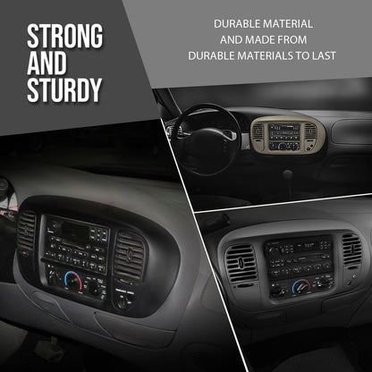G-PLUS Center Dash Radio Bezel Compatible with Ford F150 Expedition 1997-2003 Brown Dashboard Cover