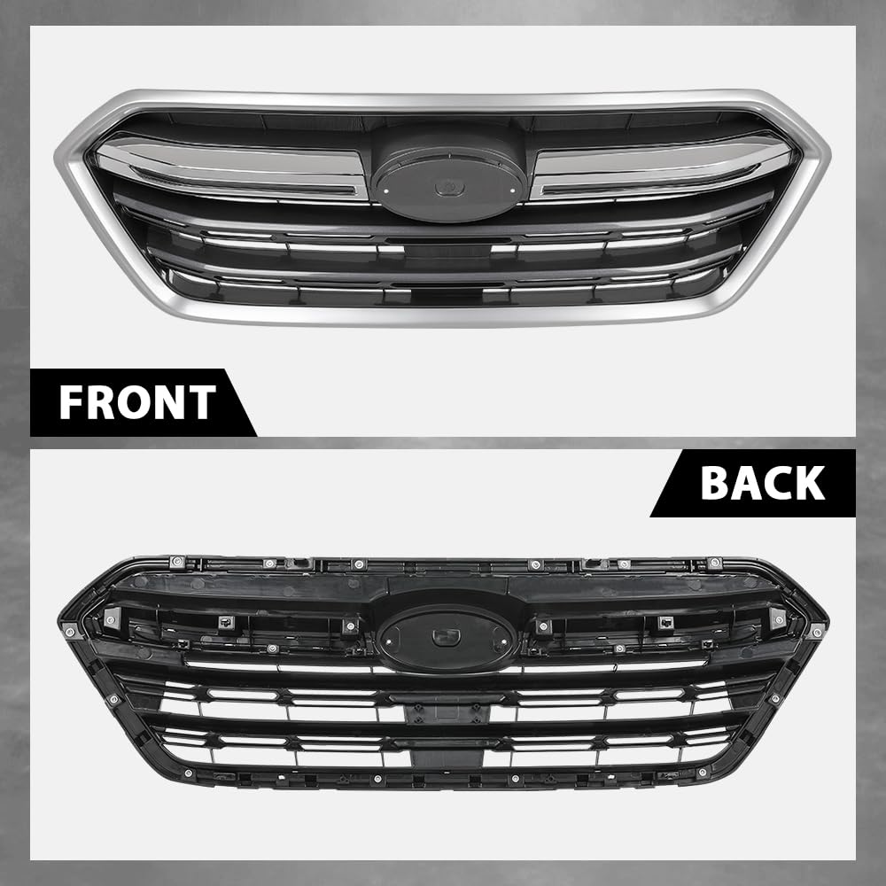G-PLUS Front Replacement Grille Grill Chrome Compatible with Subaru Outback 2018-2019 91121AL16B, SU1200173