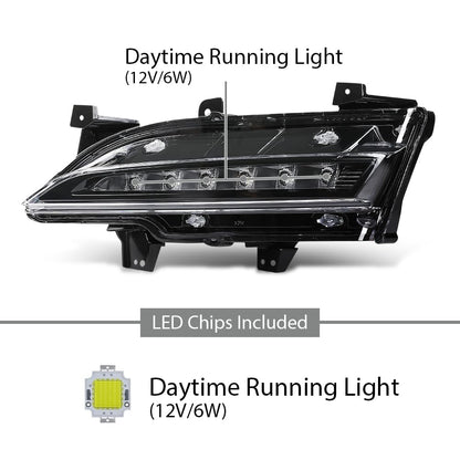 G-PLUS LED Front Fog Light Daytime Running Light Lamp Compatible with Lincoln MKC 2015-2018 EJ7Z13200D, FO2562100 Black Left Side