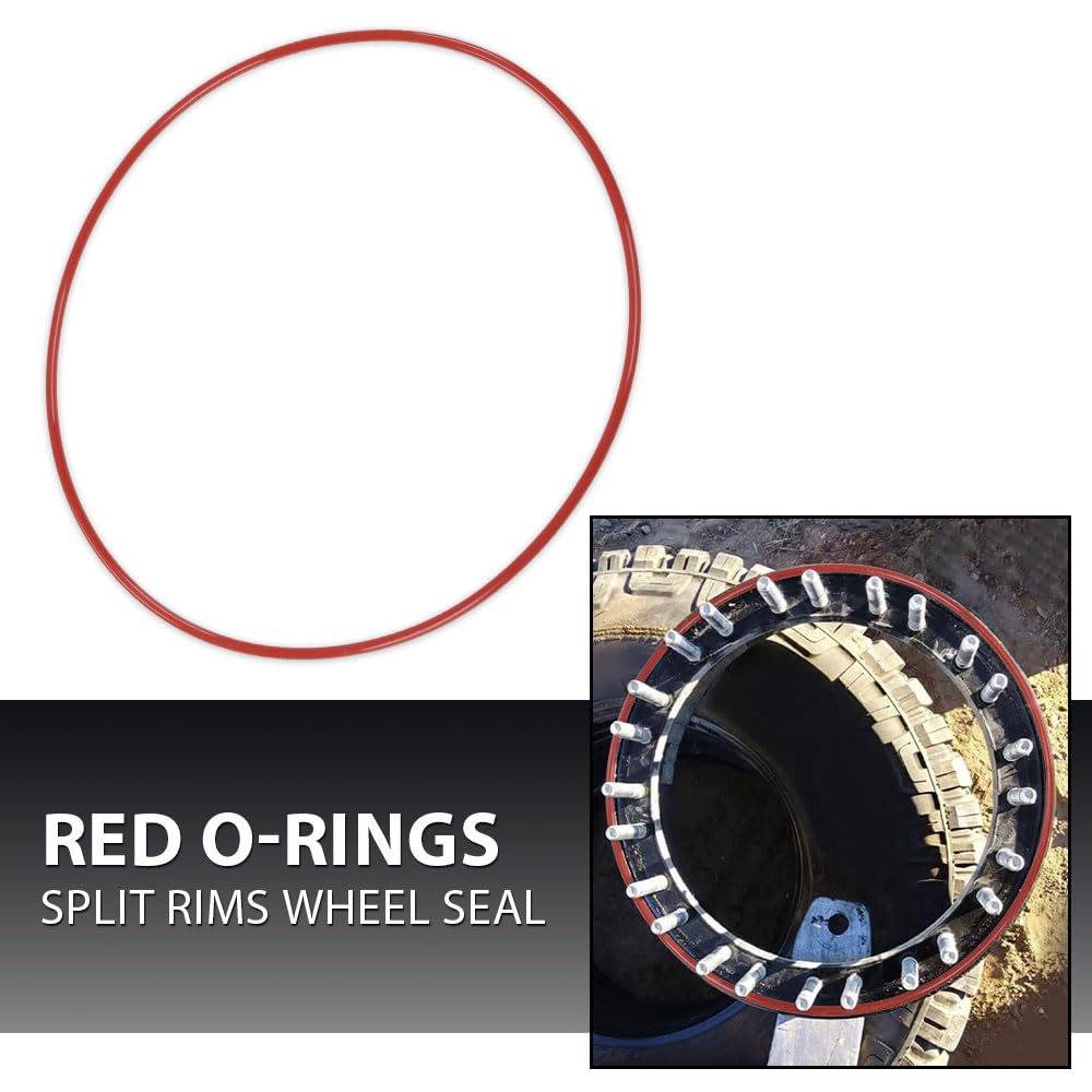 G-PLUS 4Pack Red O-Rings Wheel Seal 16.5" Compatible with All 24 Bolt Rims and 12-Bolt Military Humvee Rim Gasket M1101 M1102 Trailers