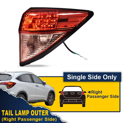 G-PLUS Tail Light Fit 2016 2017 2018 Honda HR-V EX/LX/EX-L Sport Utility 4-Door Sedan,(NOT Have the Side Light),Automotive Outer Brake Rear Lamp,Passenger Side (Right) Luces TraserasAssembly