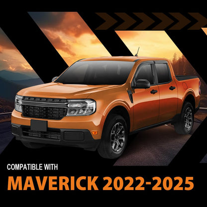 G-PLUS Out-Channel Window Vent Visor Deflectors Tape-On Side Rain Guards Compatible with Ford Maverick XL XLT Lariat 2022-2025 4PCS Smoky