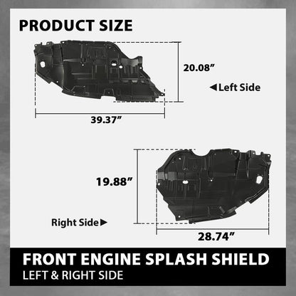 G-PLUS Front Engine Splash Shield Under Cover Compatible with 2012-2014 Camry Front Center Under Cap Left & Right Side Replacement