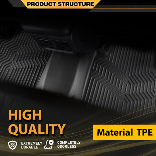 G-PLUS Floor Mats Compatible with Honda Accord 2023-2024 All Weather Full Cover Protection Front & 2nd Row Floor Liner Cargo Liners TPE Black