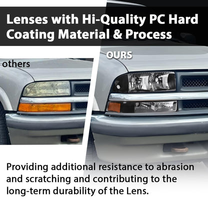 G-PLUS Headlights Compatible with Chevy Blazer 1998-2005 / Fits Chevy S10 Pickup 1998-2004 GM2521162