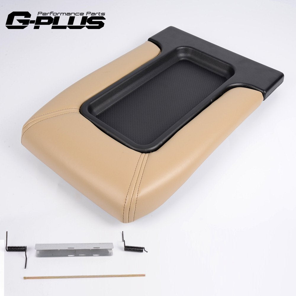 G-PLUS Center Console Lid, Compatible with Chevy Silverado Suburban Tahoe Sierra Yukon 1999-2007 Interior Armrest Hinge Latch Replaces#19127364,19127365,19127366