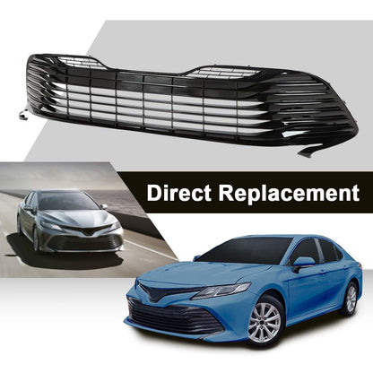 G-PLUS Front Bumper Lower Grille Grill w/o Radar Holes Compatible with Toyota Camry LE XLE 2018 2019 2020/Not Fit SE XSE models 5310206100 TO1036183