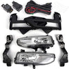G-PLUS Front Bumper Fog Lights Set W/Bracket Compatible with Nissan Rogue S SL SV 2017-2018 Clear Lens Driving Fog Lamps A Pair W/Bezel Switch Wires Kit