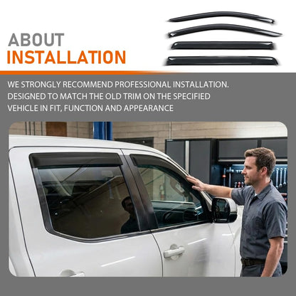G-PLUS Out-Channel Window Visor Deflectors Rain Guards Fit Chevy Silverado & GMC Sierra 1500 Crew Cab Only 2019-2026 | Window Friendly | Heat-Resistant No Warp | One-Warranty | Smoky
