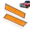G-PLUS Pair Front Side Marker Lights Assembly Compatible With Chevy Blazer 1981-1991 /GMC Jimmy C/K R Pickup Side Chrome Bezel Marker Lamps Orange Lens 915557,91555