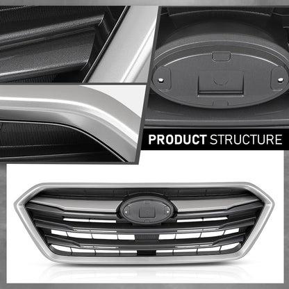 G-PLUS Front Bumper Grille Assembly, Compatible with Subaru Legacy 2018-2019, Light Gray, 91121AL18A, SU1200180 Light Gray