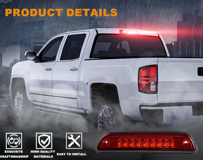 G-PLUS Rear LED 3rd Third Brake Light Compatible with Toyota Tacoma 1995-2017 High Mount Stop Light(Red Lens)