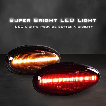 G-PLUS Side Marker Light Set Compatible with Chevy Silverado 2500HD 3500HD 2001-2014 /Fit for GMC Sierra 2500HD 3500HD 2001-2014 LED Marker Lamps Smoke Lens 4Pcs/Set 16530173 16530177