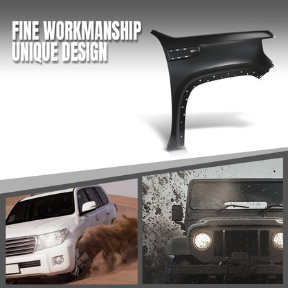 G-PLUS Front Right Fender Compatible with GMC Sierra 1500 2019 2020 2021 2022 2023 84496745, GM1241413 Black