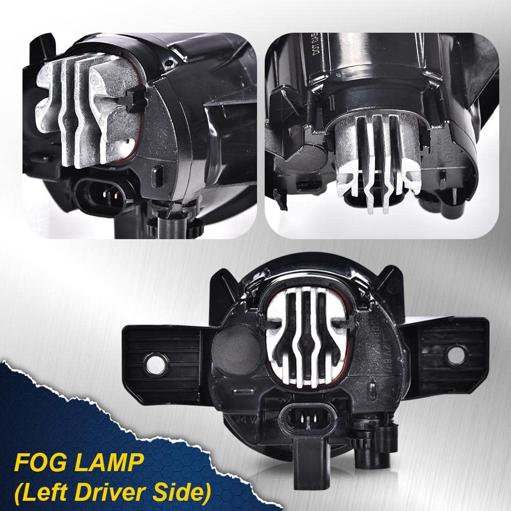 G-PLUS Fog Lights Assembly Compatible with 2019 2020 Nissan Altima 4-Door Sedan S SL SR SV Front Bumper Fog Lights w/Bulb Clear Lens LED Fog Lamps, Driver Side(Left)