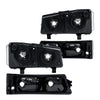 G-PLUS Headlights Assembly, Compatible with 2003 2004 2005 2006 Chevy Avalanche 1500 2500 Bumper Headlamps, Clear Lens Chrome Housing Clear Reflector,faros delanteros