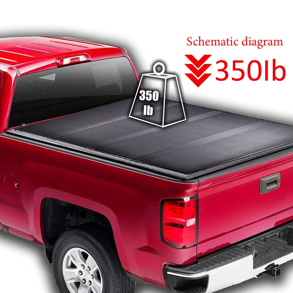 G-PLUS T4 Four-Fold Hard Lock 8Ft Truck Tonneau Cover Compatible with 1999-2007 Chevy Silverado/GMC Sierra | ONLY Fits Classic Body Style | 8'Long Bed Black