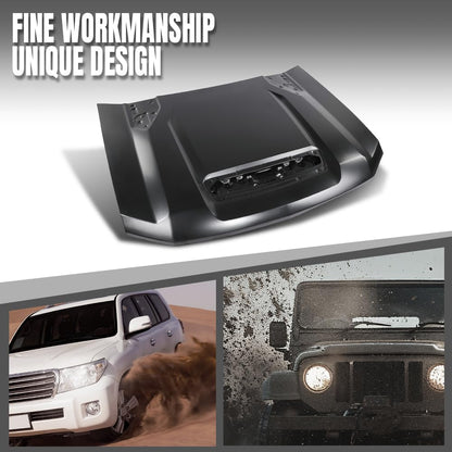 G-PLUS Front Hood Panel 1 Pc Iron Compatible with Chevy Silverado 2500HD 3500HD 2020 2021 2022 2023 2024 2025 GM1230488, 84830121 Black