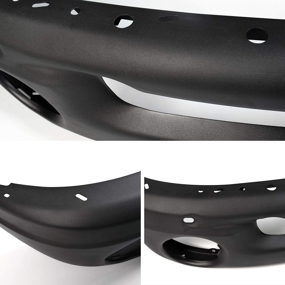 G-PLUS Front Bumper Shell Face Bar Primered Black Steel w/Round Fog Light Holes Compatible with Dodge Ram 1500 2002-2008 / Fit Ram 2500 3500 2003-2009 Primered Black Steel