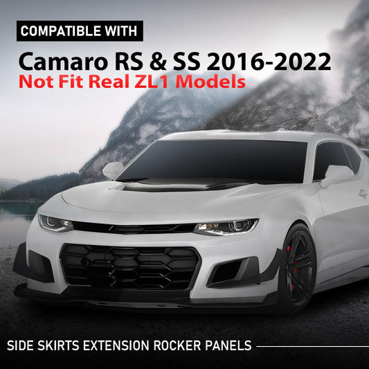 G-PLUS Side Skirts Extension Rocker Panels Compatible with Chevy Camaro RS & SS 2016-2022,Not Fit Real ZL1 Models