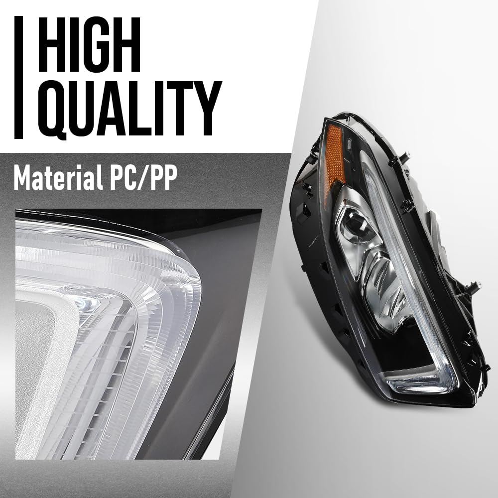 G-PLUS LED Headlight Right Side Compatible with Benz W177 A Class A220 A250 2019 2020 2021 2022 LED Headlight Without modules, ballasts and other extra accessories A1779066001, A1779061603 Black