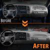 G-PLUS TPE Dashboard Dash Cover w/Pass Cupholder Compatible with Chevy Silverado Tahoe Suburban/GMC Sierra Yukon 1995-1996 Gray